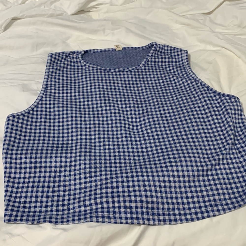 Fashion Brand Company Blue Gingham Tank